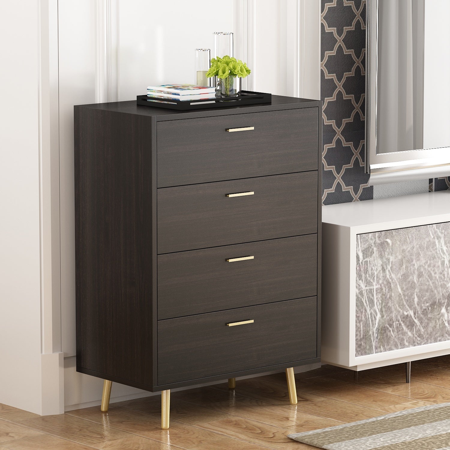 4-Drawer Chest Dresser Storage cabinet For Home and Office - - 34791282 - Mycitystee