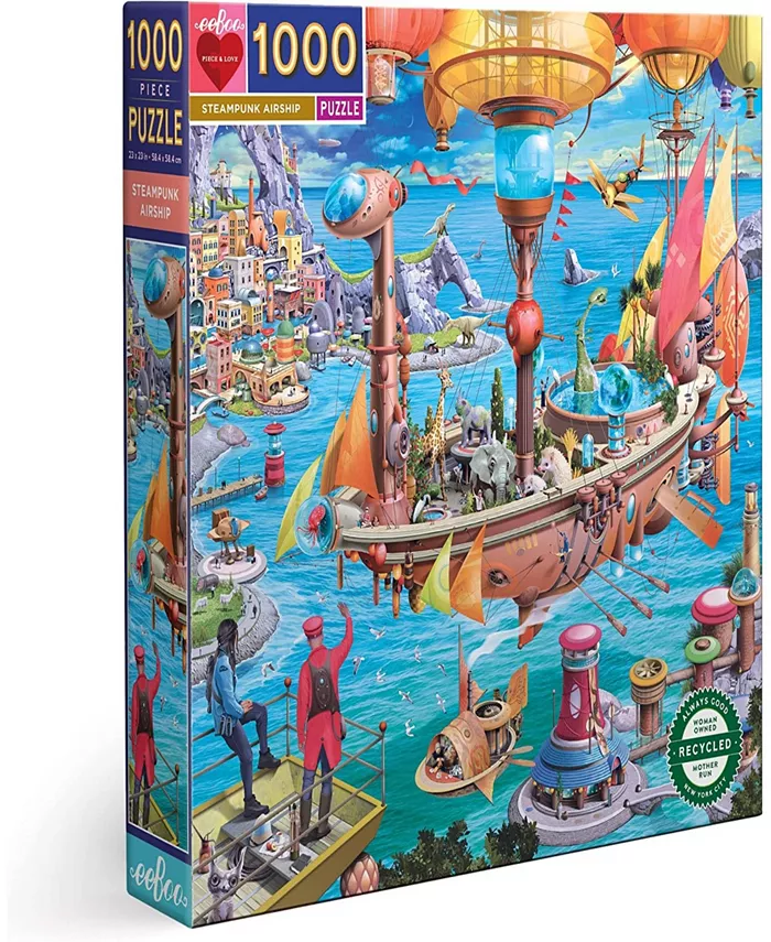 Eeboo Steampunk Airship 1000 Piece Square Puzzle - Mycitystee