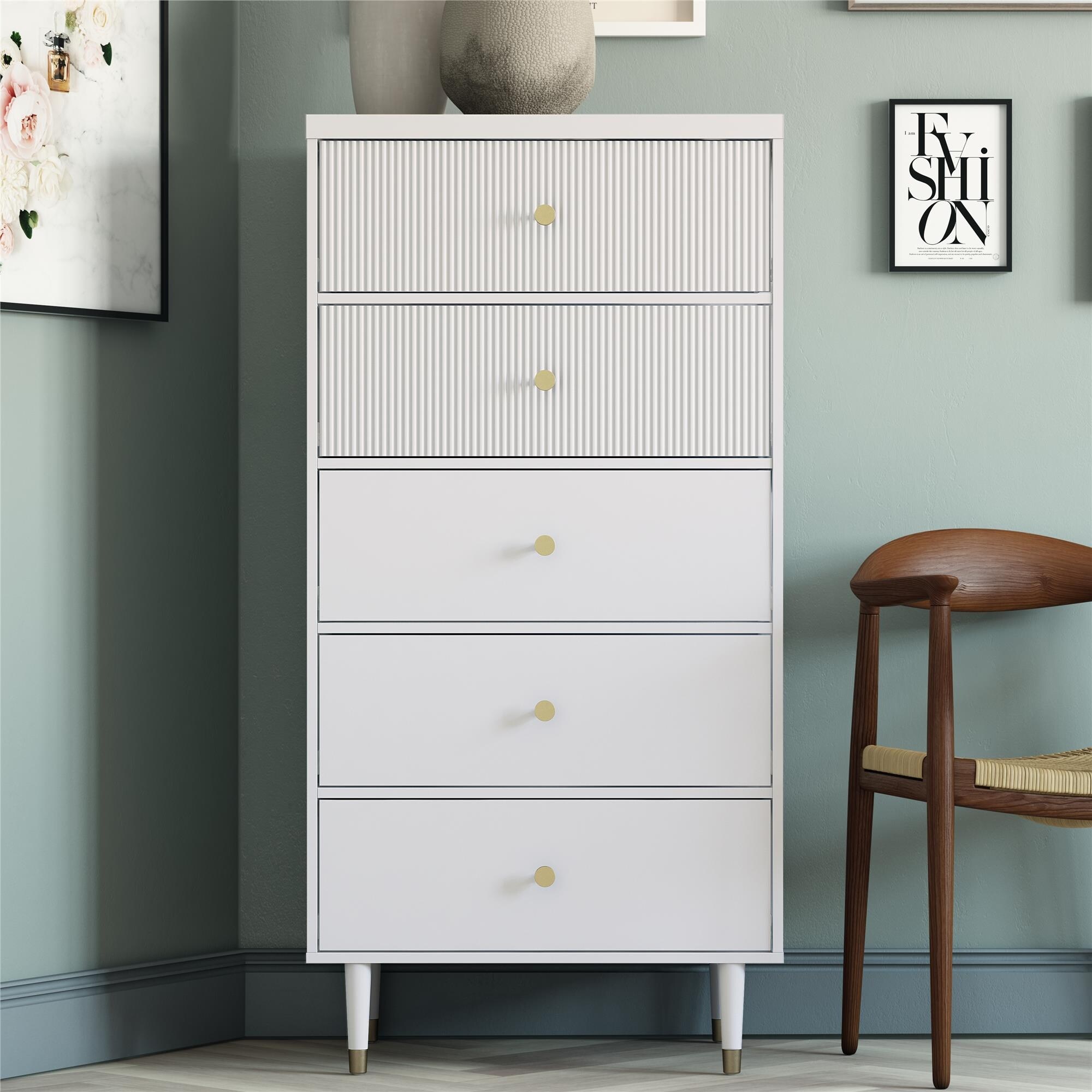CosmoLiving by Cosmopolitan Elizabeth 5 Drawer Dresser - - 35723656 - Mycitystee