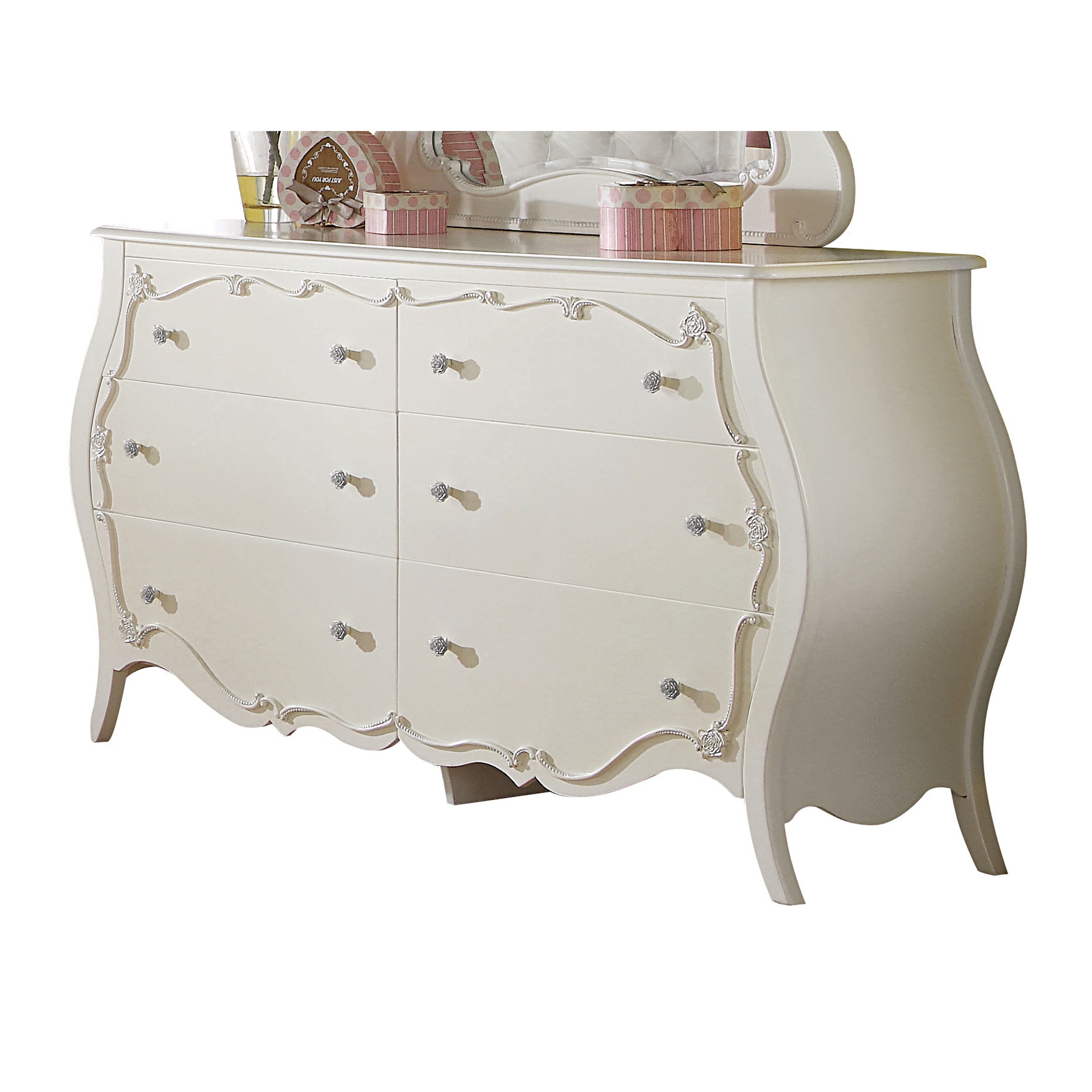 Acme Furniture Edalene Pearl White Pine 6-drawer Dresser - - 13751335 - Mycitystee