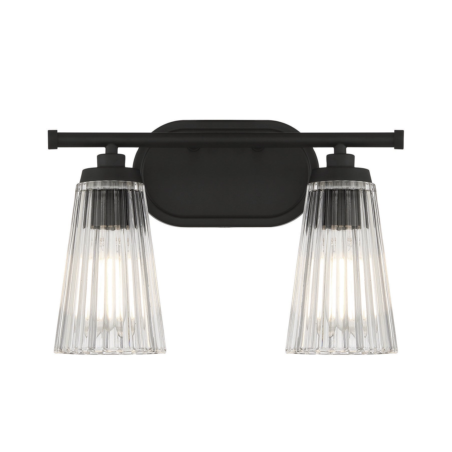 Savoy House Chantilly 2-Light Bathroom Vanity Light with Clear Fluted Glass Shades (14