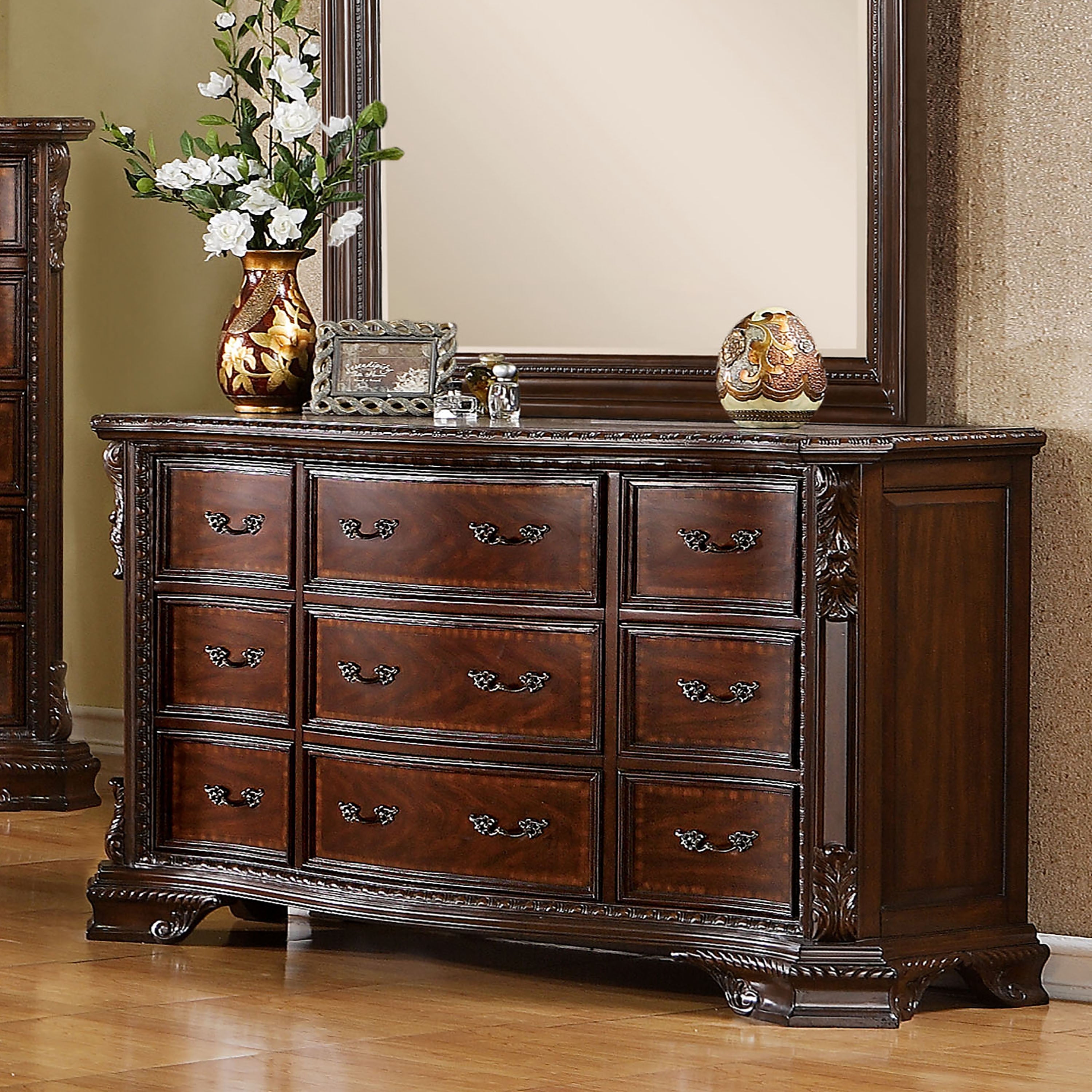 Furniture of America Vace Traditional Brown Cherry 9-drawer Dresser - - 30706755 - Mycitystee