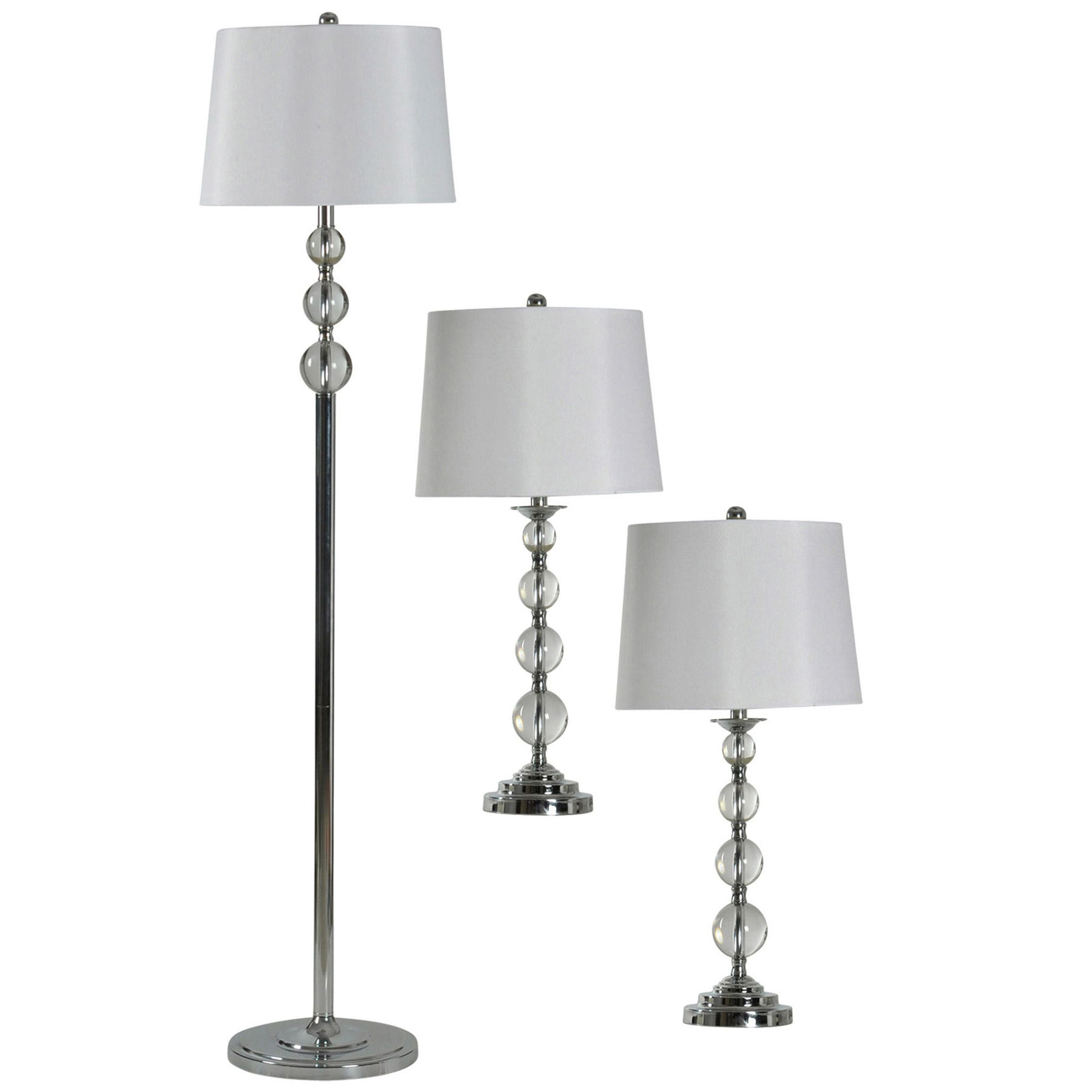 StyleCraft Chrome and Glass Accent Lamps (Set of 3) - Mycitystee