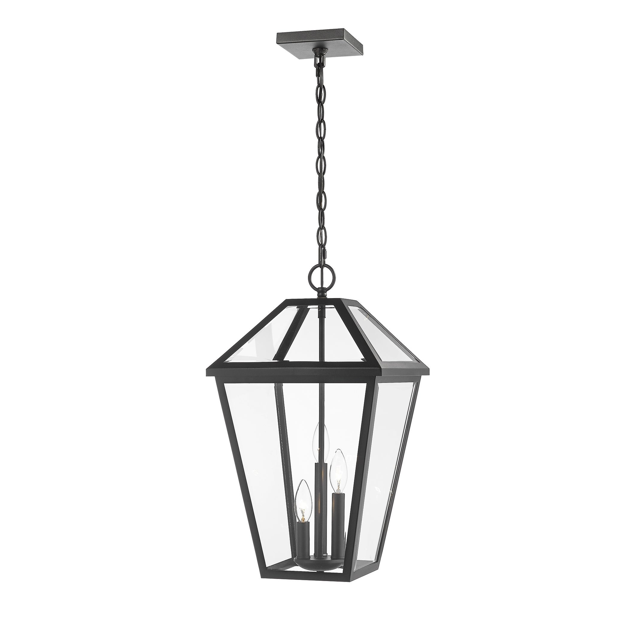 Talbot 3 Light Outdoor Chain Mount Ceiling Fixture in Black - Mycitystee