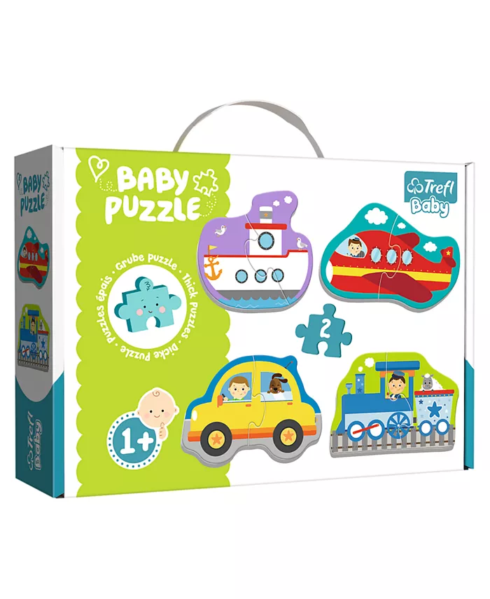 Trefl Baby Classic Puzzle- Transport Vehicles 8 Piece - 4 in 1 Set - Mycitystee