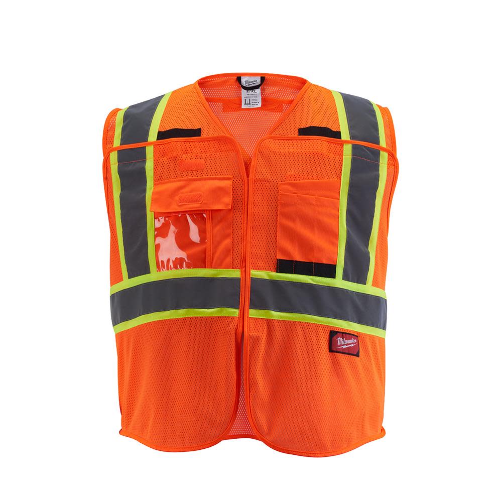 Class 2 Breakaway High Visibility Orange Mesh Safety Vest2XL/3XL (CSA) - Mycitystee