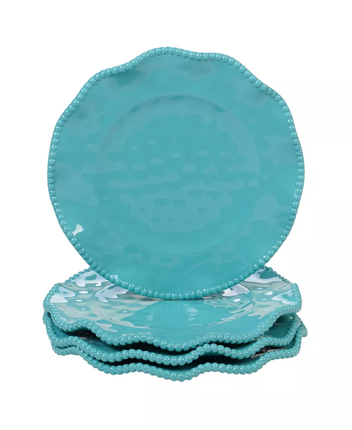 Certified International Perlette Teal Melamine 4-Pc. Salad Plate Set - Mycitystee