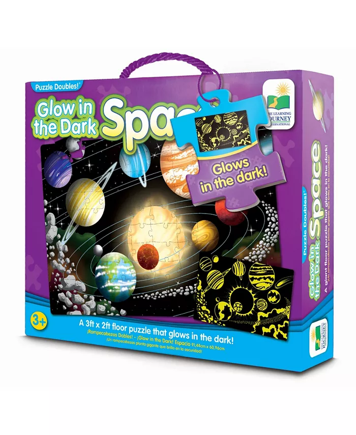 The Learning Journey Puzzle Doubles - Glow In The Dark Space- 100 Pieces - Mycitystee