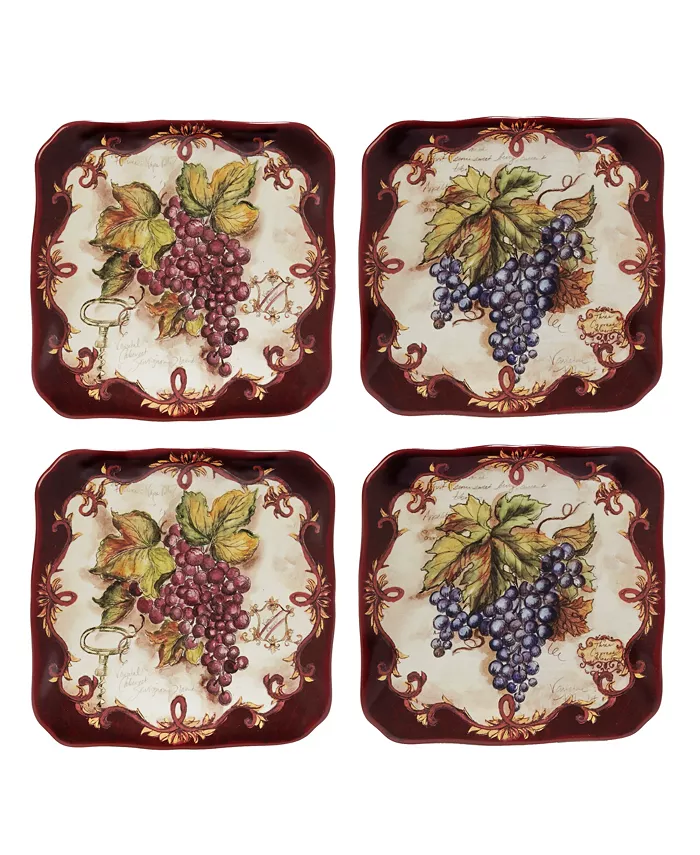 Certified International Vintners Journal 4-Pc. Canape Plate - Mycitystee