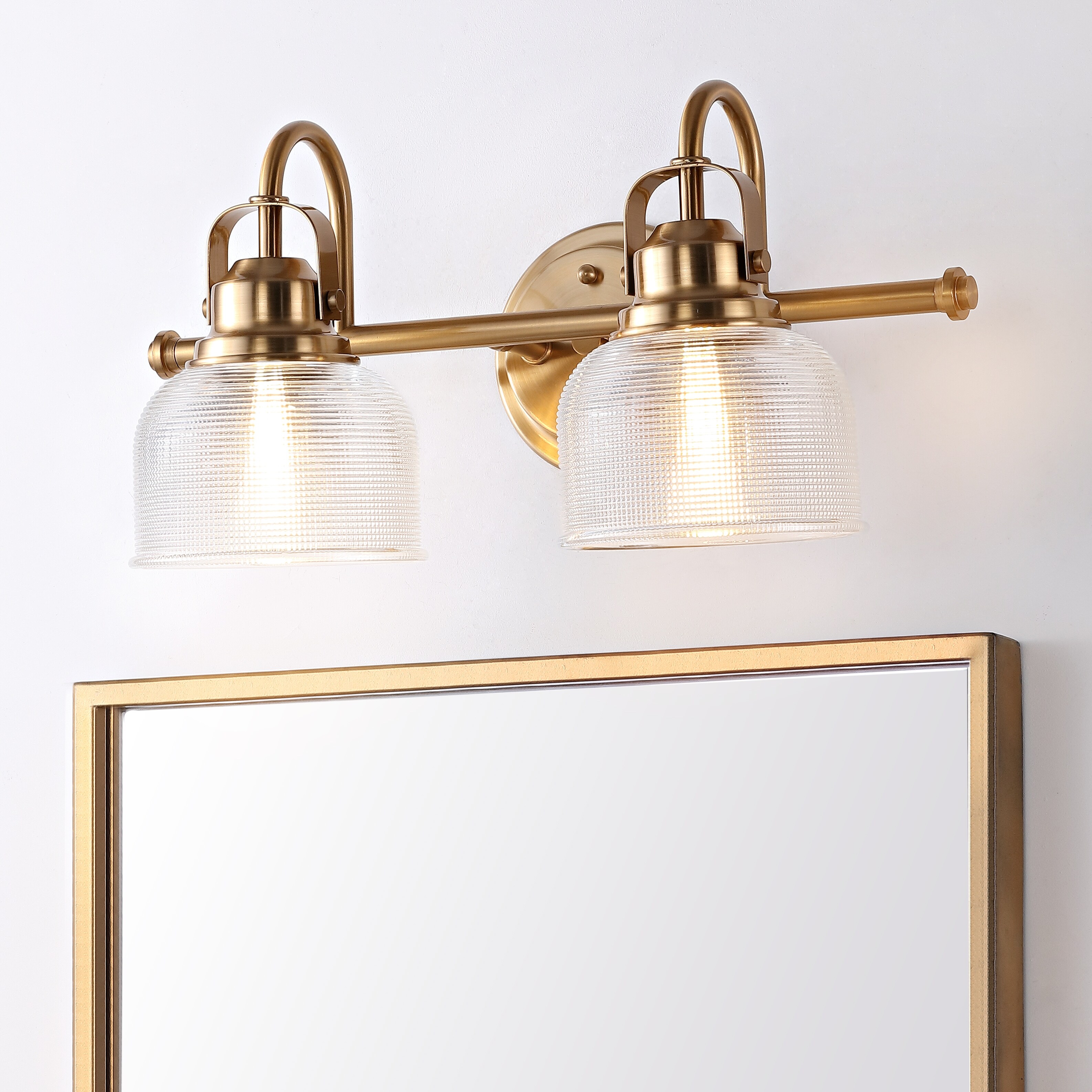 Shirley Metal/Glass LED Vanity Light， by JONATHAN Y - Mycitystee
