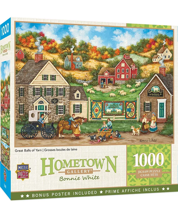 MasterPieces Puzzles Hometown Gallery - Great Balls of Yarn 1000 Piece Puzzle - Mycitystee