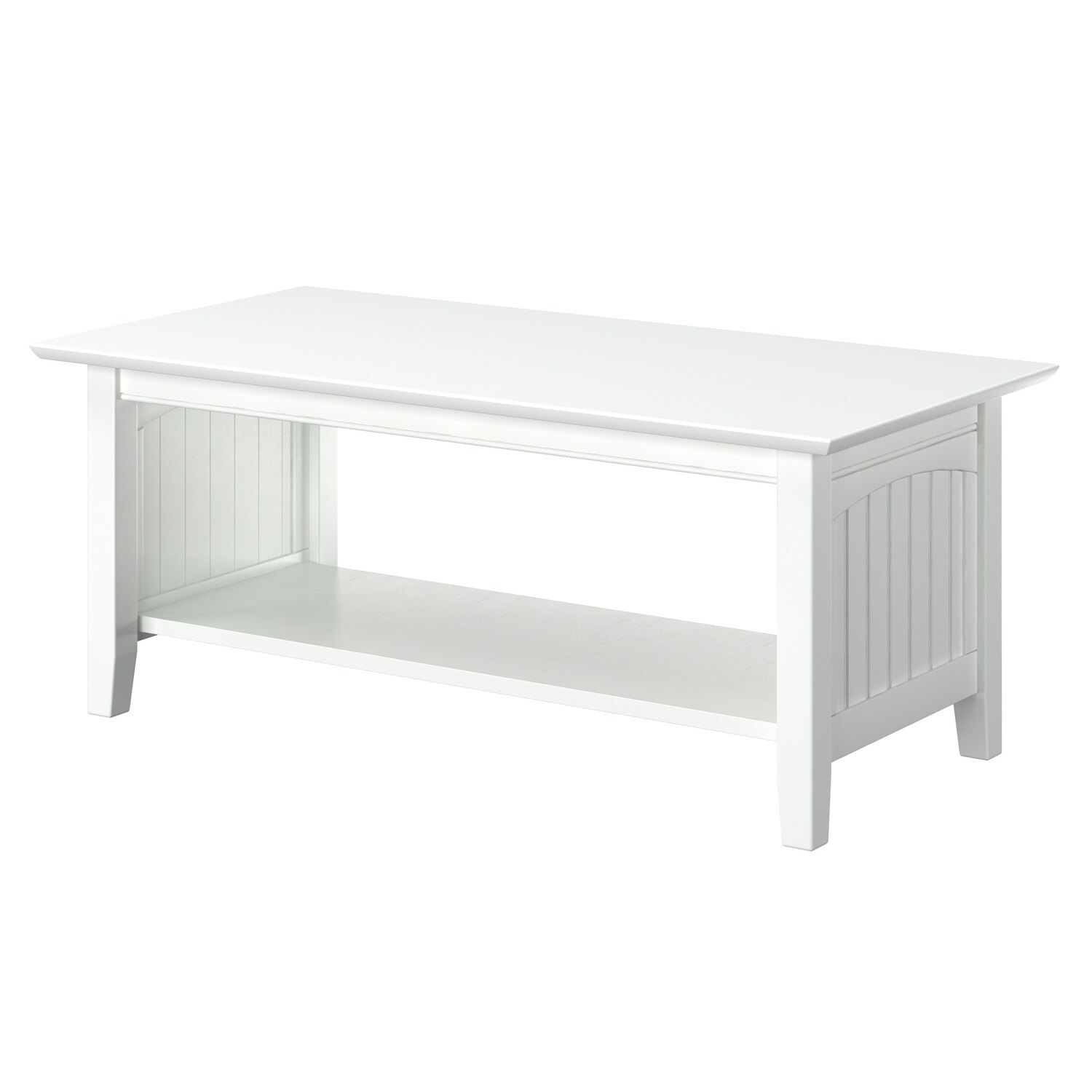 Nantucket Solid Wood Coffee Table in White - Mycitystee