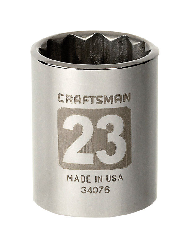 Craftsman 23 mm X 1/2 in. drive 12 Point Shallow Socket 1 pc - Mycitystee