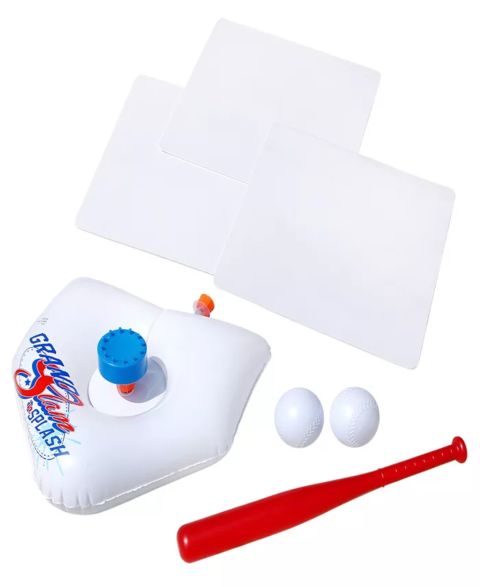 Banzai Splash Slam Baseball T-shirt Sprinkler Water Sports Game， Plastic Bat， 2 Plastic Balls， Home Plate Bases， Durable PVC Construction， Family Chil - Mycitystee