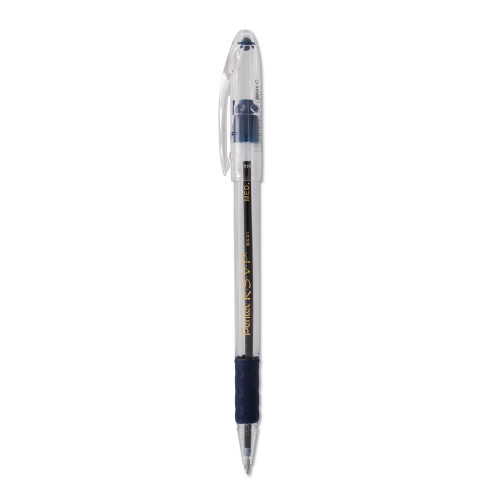 Pentel R.S.V.P. Stick Ballpoint Pen， Medium 1mm， Blue Ink， Clear/Blue Barrel， Dozen (BK91C) - Mycitystee