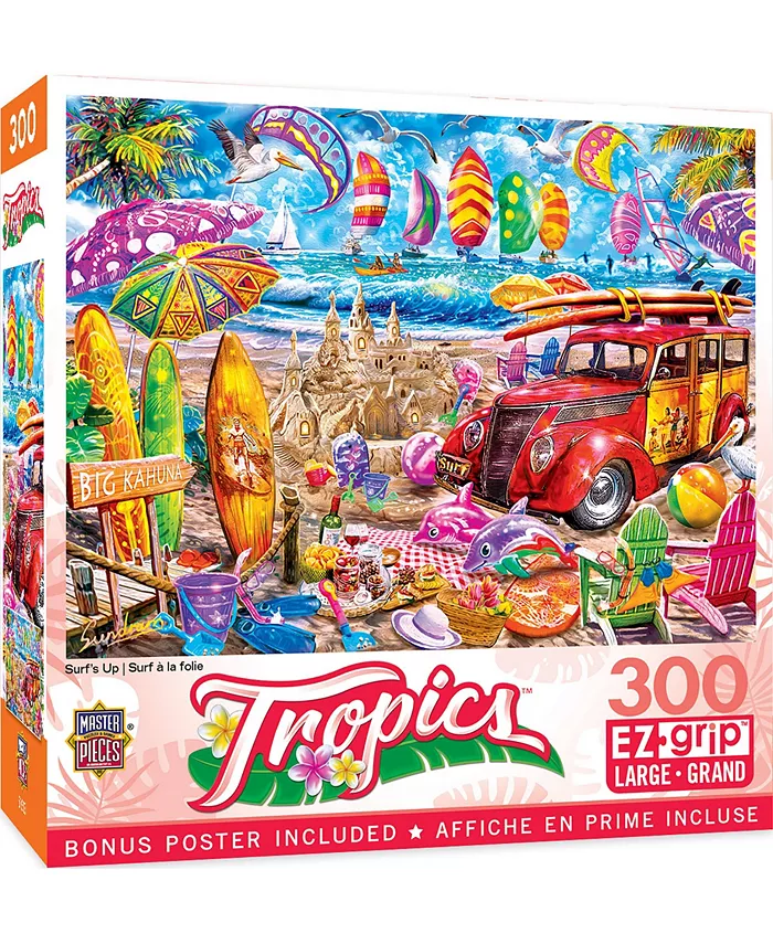 MasterPieces Puzzles Tropics - Surf's Up 300 Piece - Adult Jigsaw Puzzle - Mycitystee