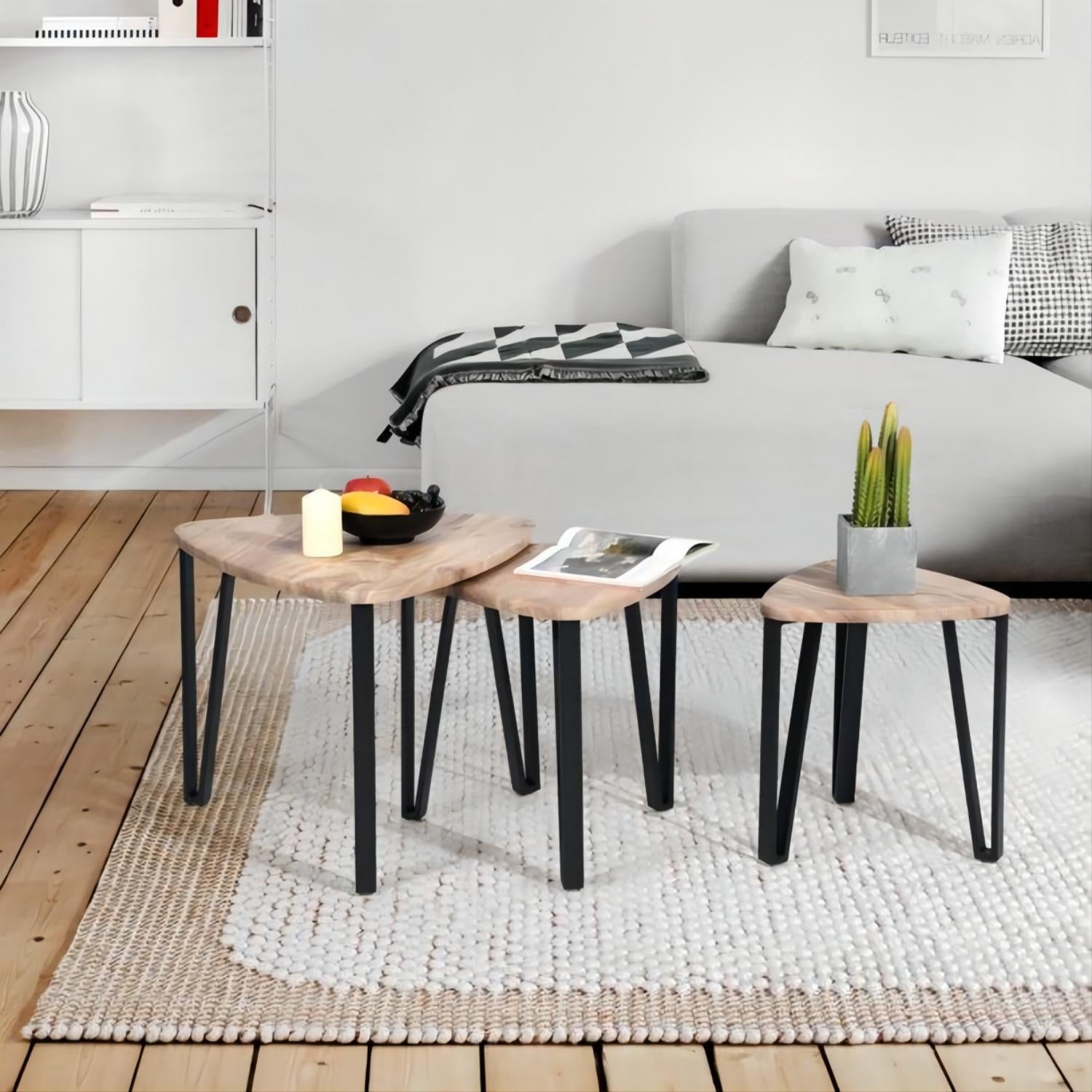 Sapce Saving Nesting Triangular Shape Coffee Table - Mycitystee