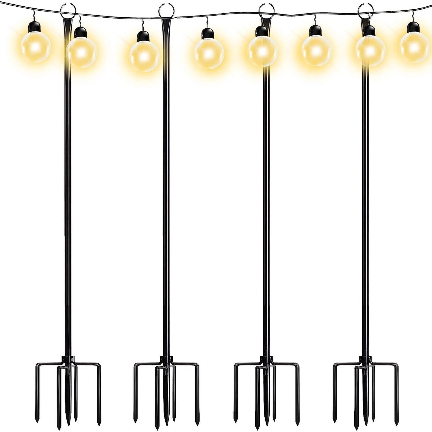 WaLensee 9.4 FT String Light Poles with Hook for Hanging String Lights for Garden Party Patio Christmas Wedding Shopping - The Best Deals on String Li - Mycitystee