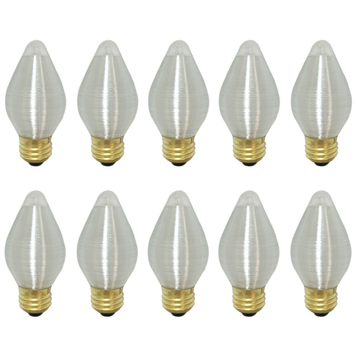Royal Designs Silk Wrapped Torpedo Shaped Decorative Indoor Outdoor Medium Base 40W Dimmable Light Bulb， Set of 10 - Mycitystee