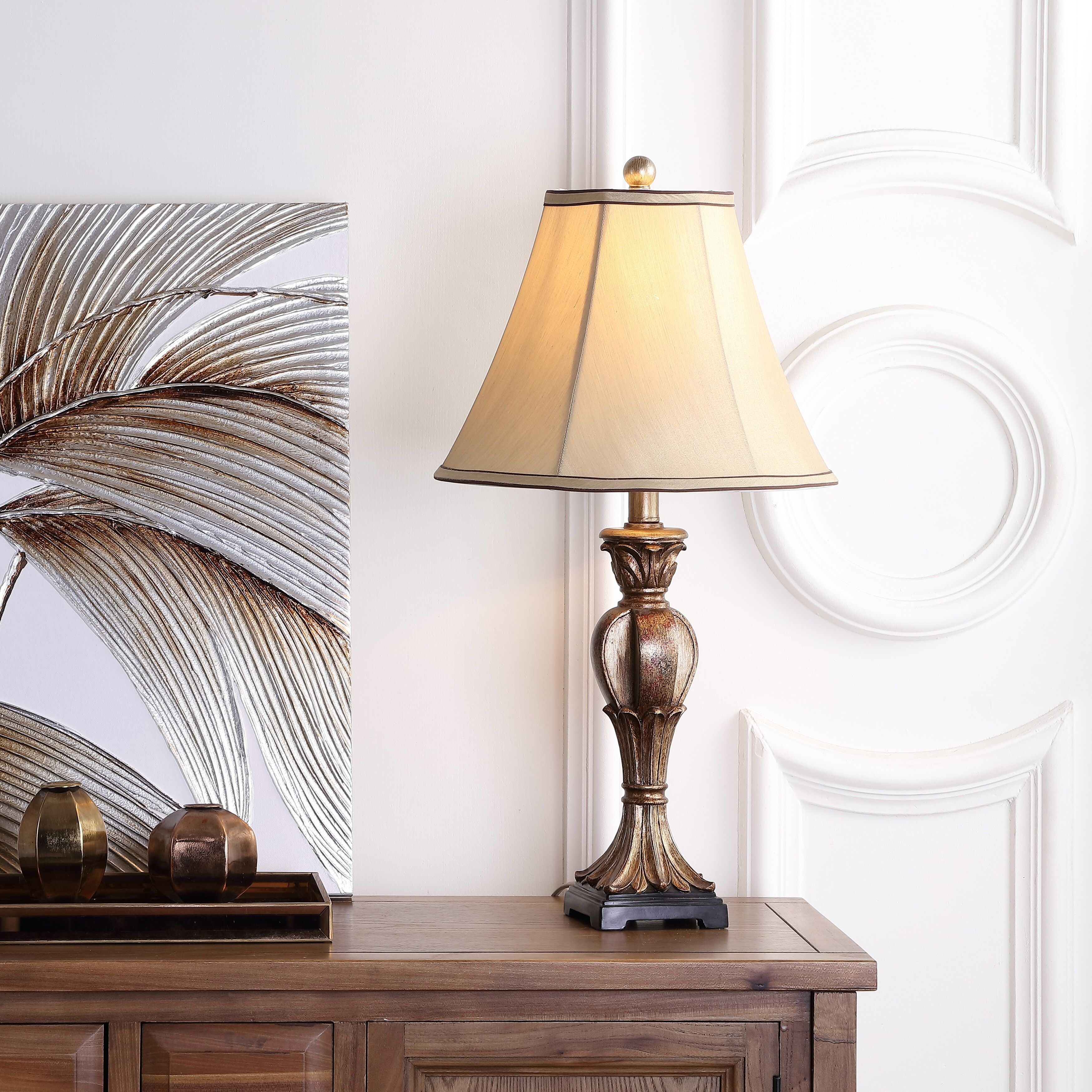 SAFAVIEH Lighting 25-inch Lorax Gold Silky Table Lamp (Set of 2) - 13