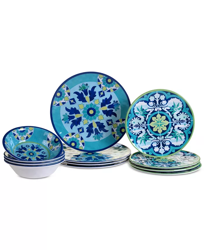 Certified International Granada Melamine 12-Pc. Dinnerware Set， Service for 4 - Mycitystee