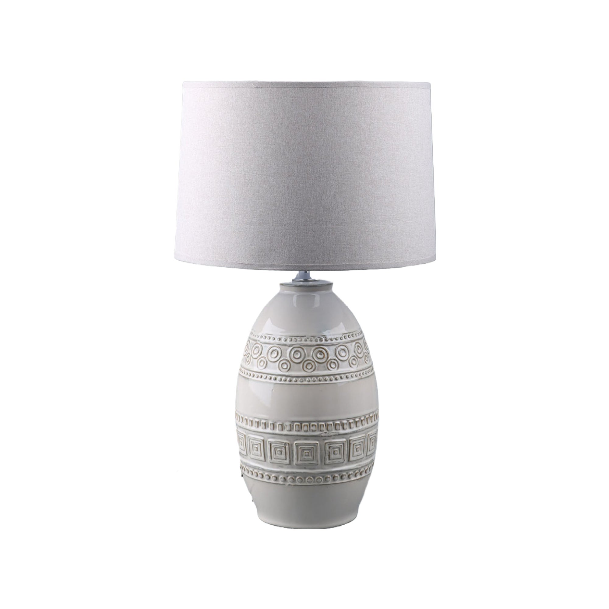 Ceramic Table Lamp With Shade (Haze) - Mycitystee