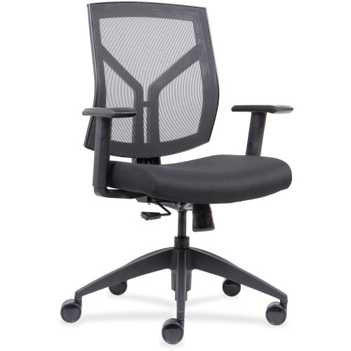 Lorell Mid-Back Chairs with Mesh Back and Fabric Seat (83111) - Mycitystee
