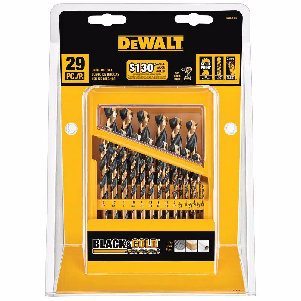 DEWALT Black and Gold Drill Bit Set (29-Piece) and#8211; XDC Depot - Mycitystee
