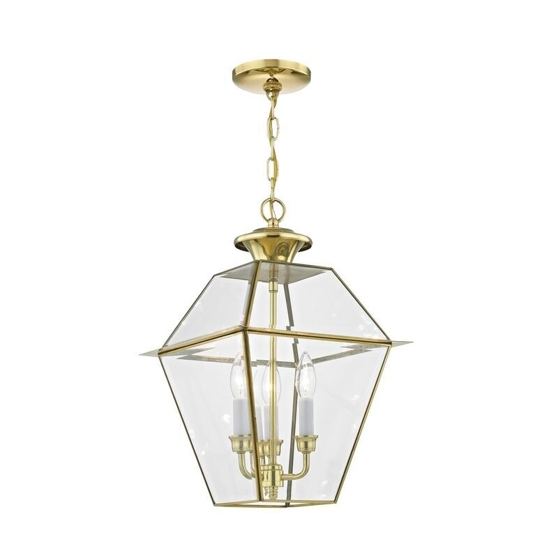 Livex Lighting Westover Polished Brass 3-light Outdoor Chain Lantern - Mycitystee