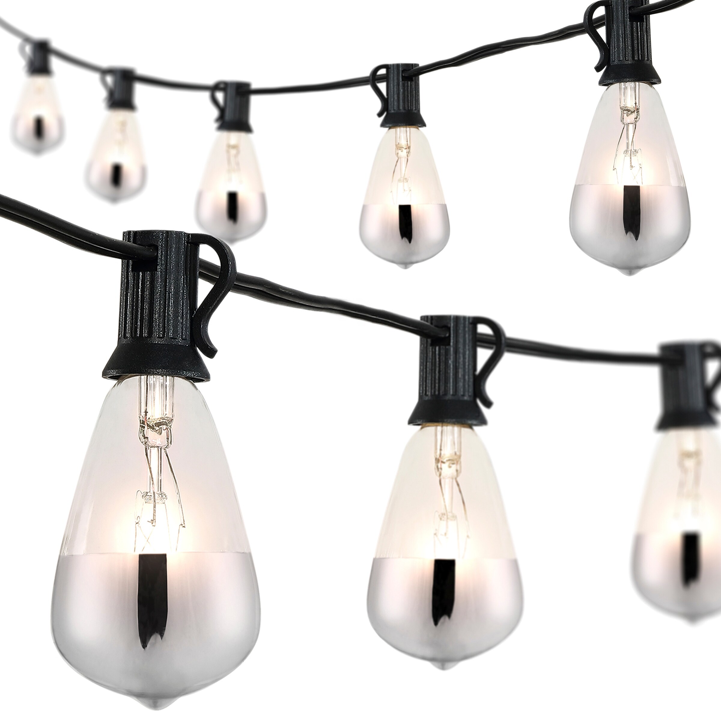 10-Light Indoor/Outdoor 10 ft. C7 Half-Chrome Bulb String Lights by JONATHAN Y Shopping - The Best Deals on String Lights | 39804001 - Mycitystee