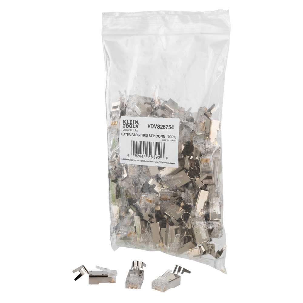Klein CAT6A STP Pass Thru Plug 100pk - Mycitystee