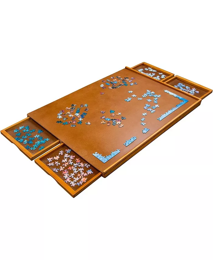 Jumbl 1000 Piece Puzzle Board， 23”x31” Wooden Jigsaw Puzzle Table - Mycitystee