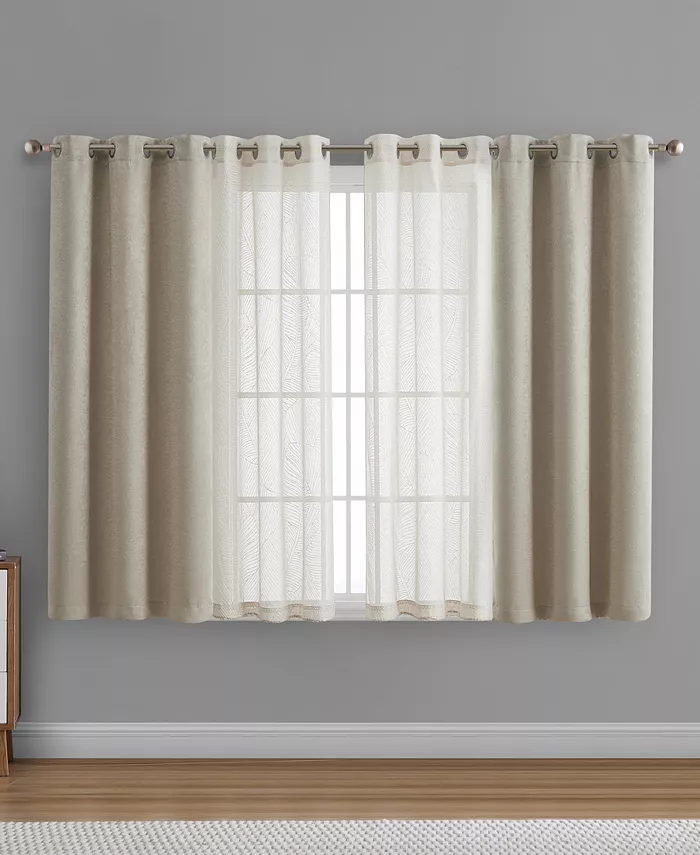 VCNY Home Hudson Blackout and Puff Paint 4-Piece Curtain Panel Set Collection - Mycitystee