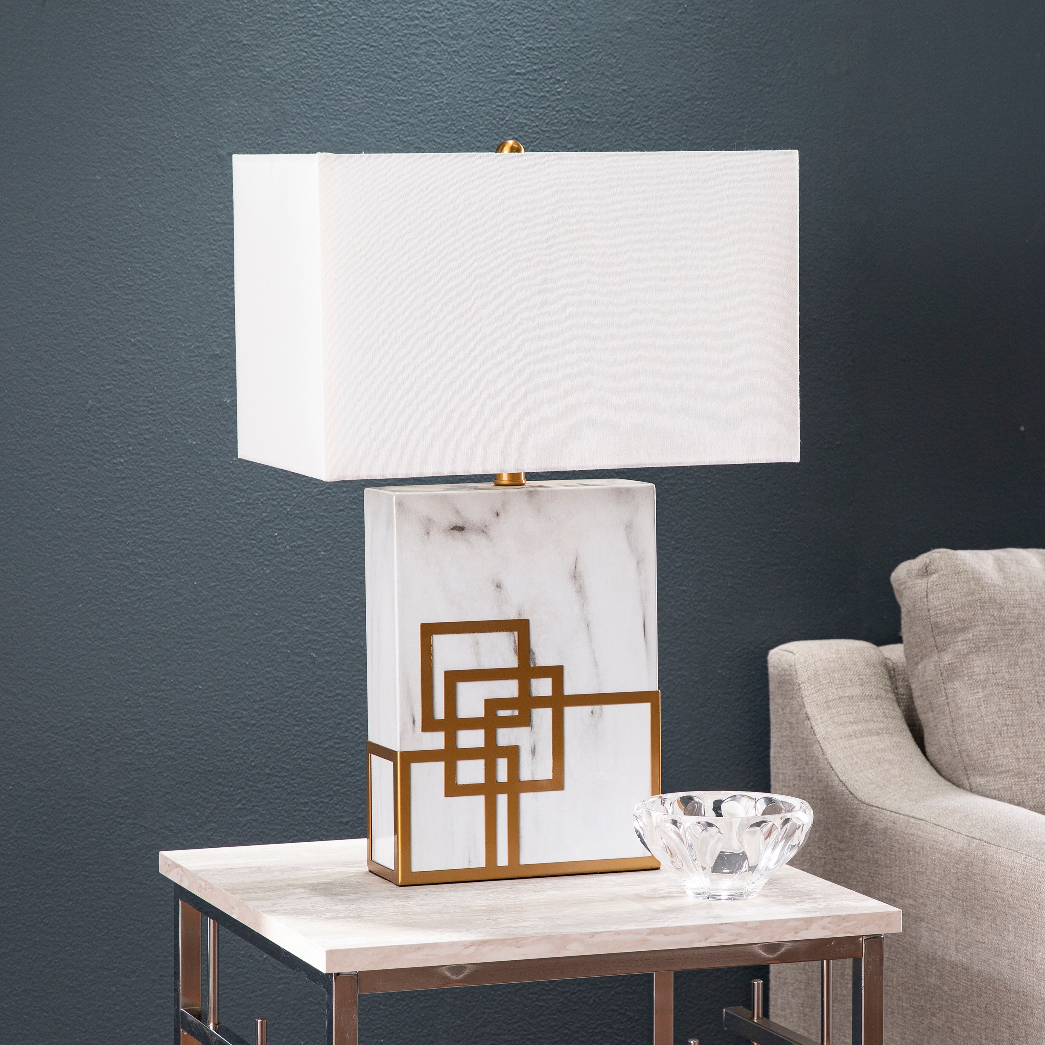 SEI Furniture Lamden White Fabric Table Lamp - Mycitystee