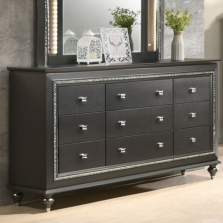 Silver Orchid Brockwell 9-drawer Metallic Gray Dresser - - 28232629 - Mycitystee