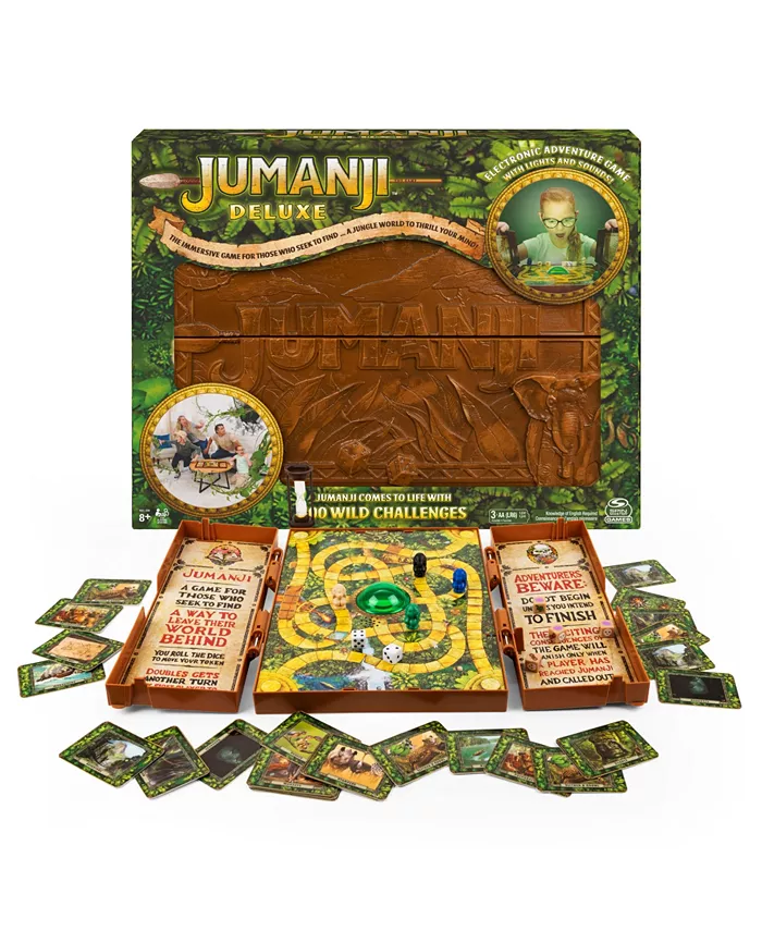 Spin Master Toys Games Jumanji Deluxe Game， Immersive Electronic Version of The Classic Adventure Movie Board Game， With Lights and Sounds， for Kids A - Mycitystee
