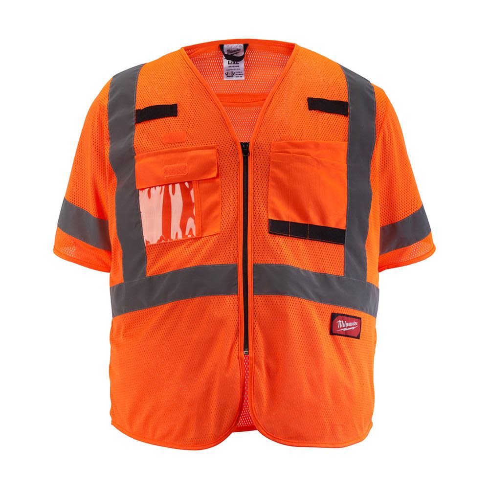 Class 3 High Visibility Orange Mesh Safety Vest4XL/5XL - Mycitystee