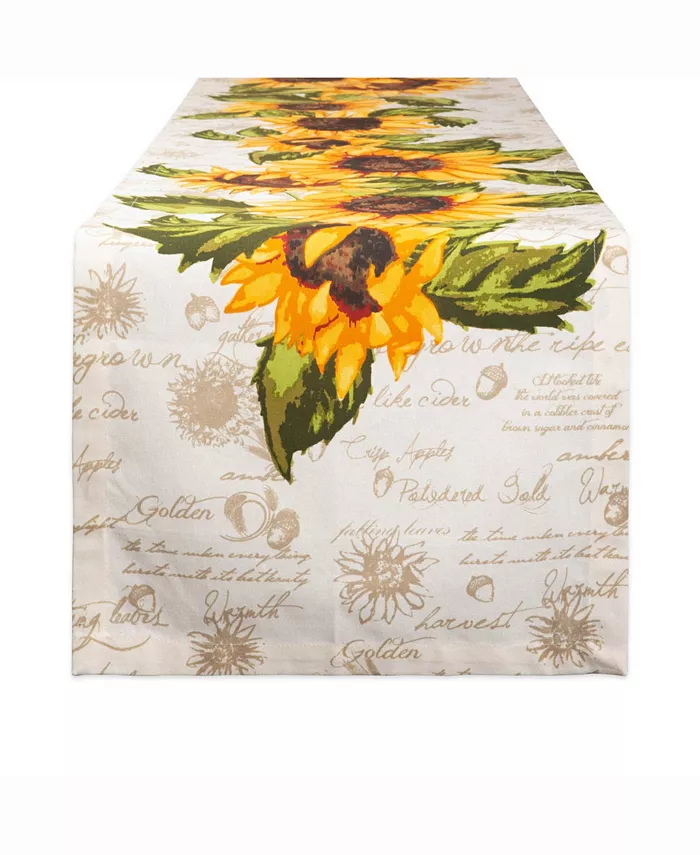 Design Imports Rustic Sunflowers Printed Table Runner 14