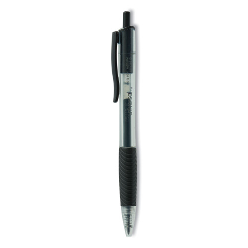 Universal Comfort Grip Retractable Gel Pen， 0.7mm， Black Ink， Smoke Barrel， Dozen (39912) - Mycitystee