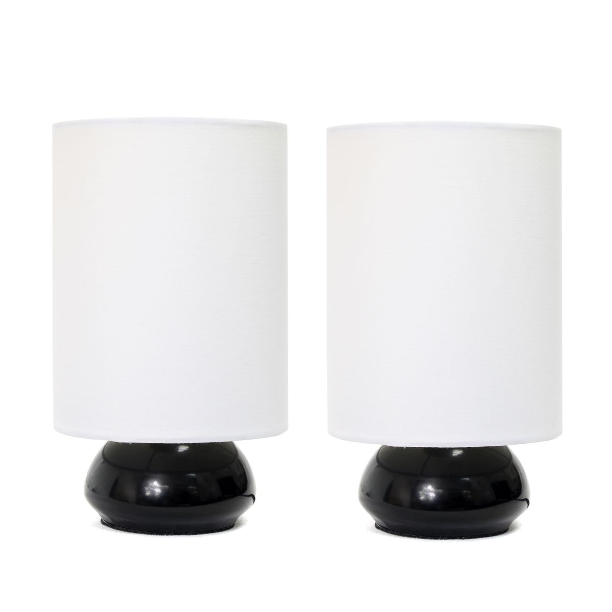 Simple Designs Gemini Colors 2 Pack Mini Touch Table Lamp Set with Fabric Shades - Mycitystee