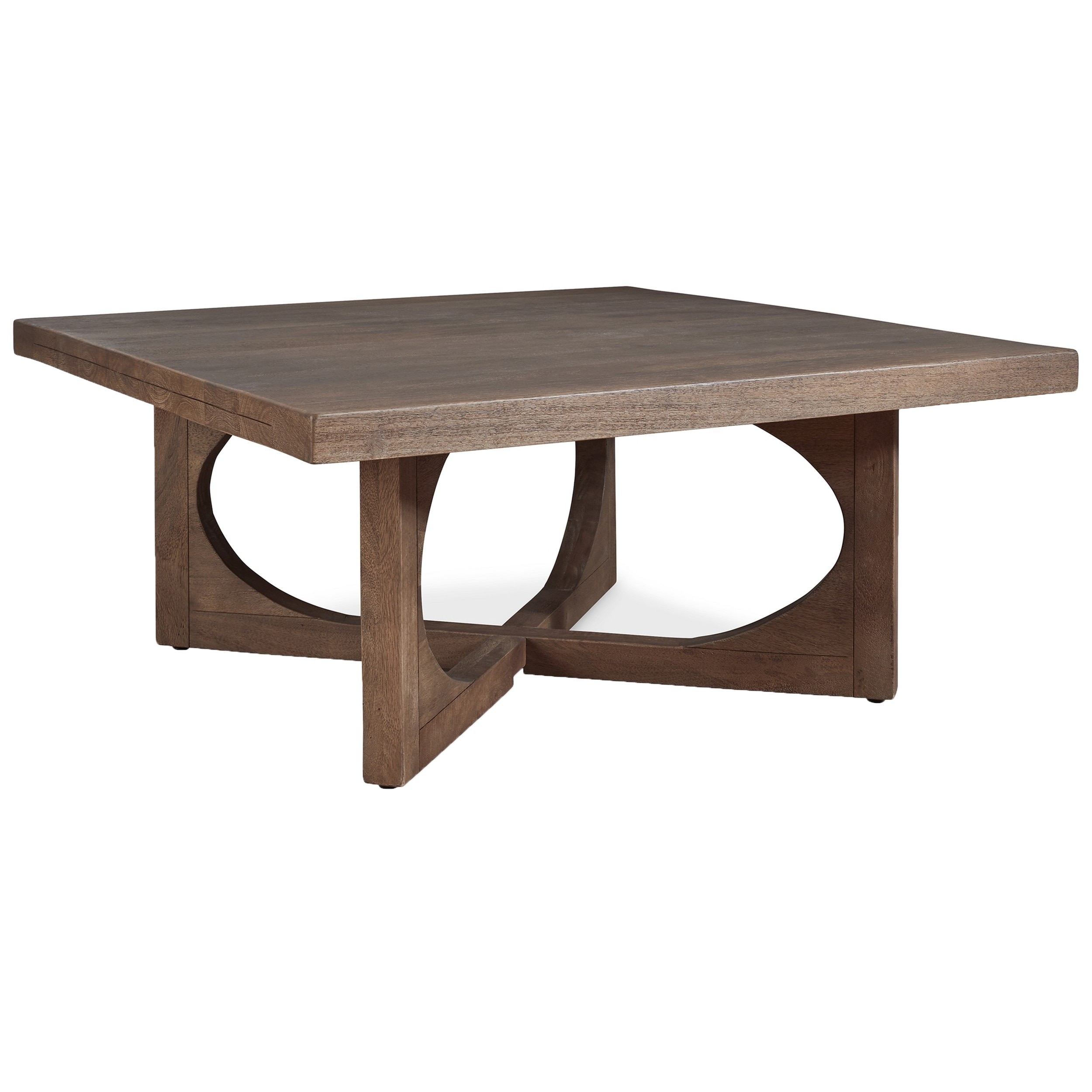 Modern 40 Inch Coffee Table， Open Style Frame， Spacious Brown Tabletop - Mycitystee