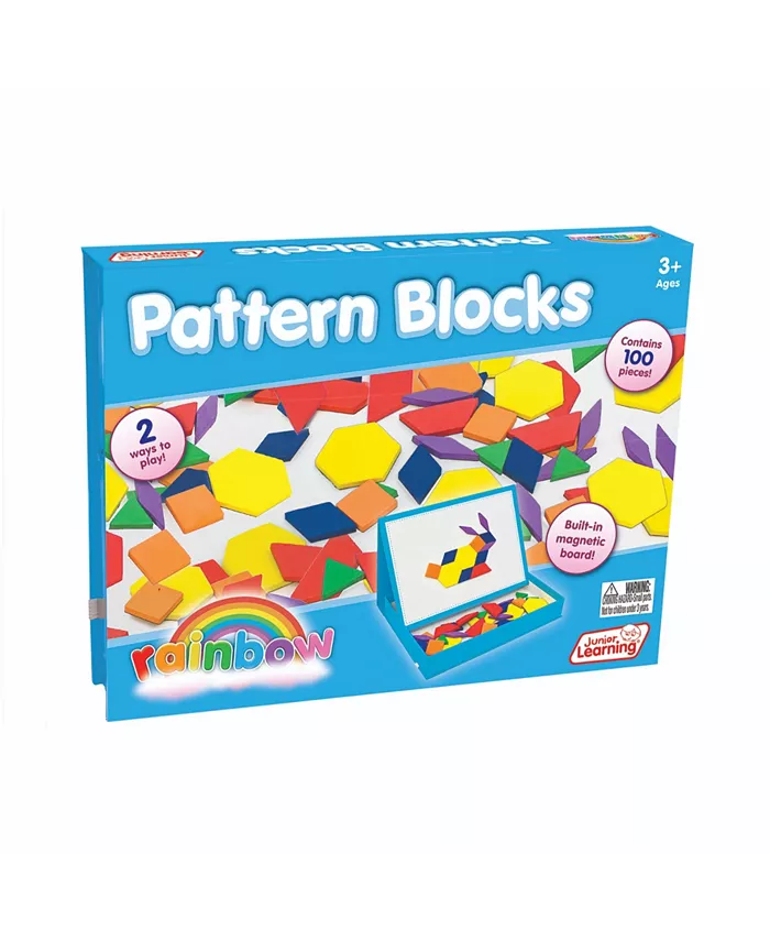Redbox Junior Learning Rainbow Pattern Blocks - Magnetic Activities Learning Set - Mycitystee