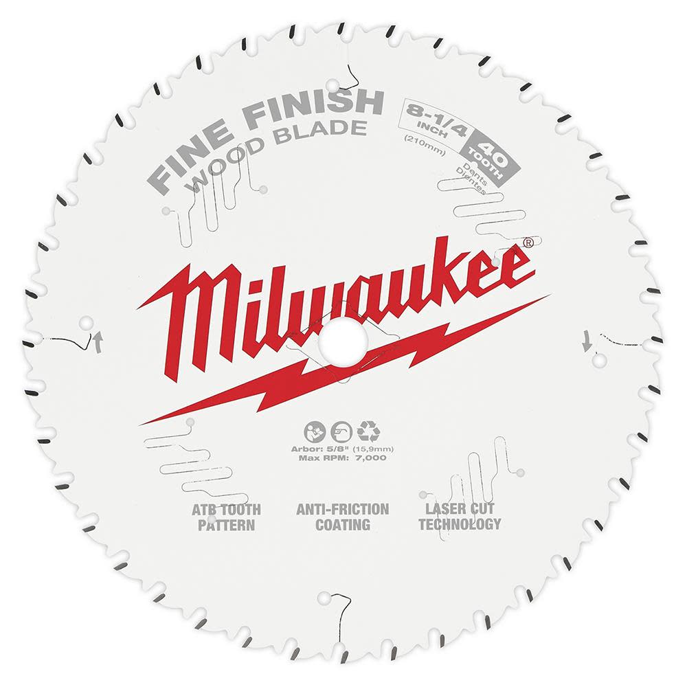 Milwaukee 8-1/4 in. 40T Fine Finish Circular Saw Blade 48-40-0822 from Milwaukee - Mycitystee