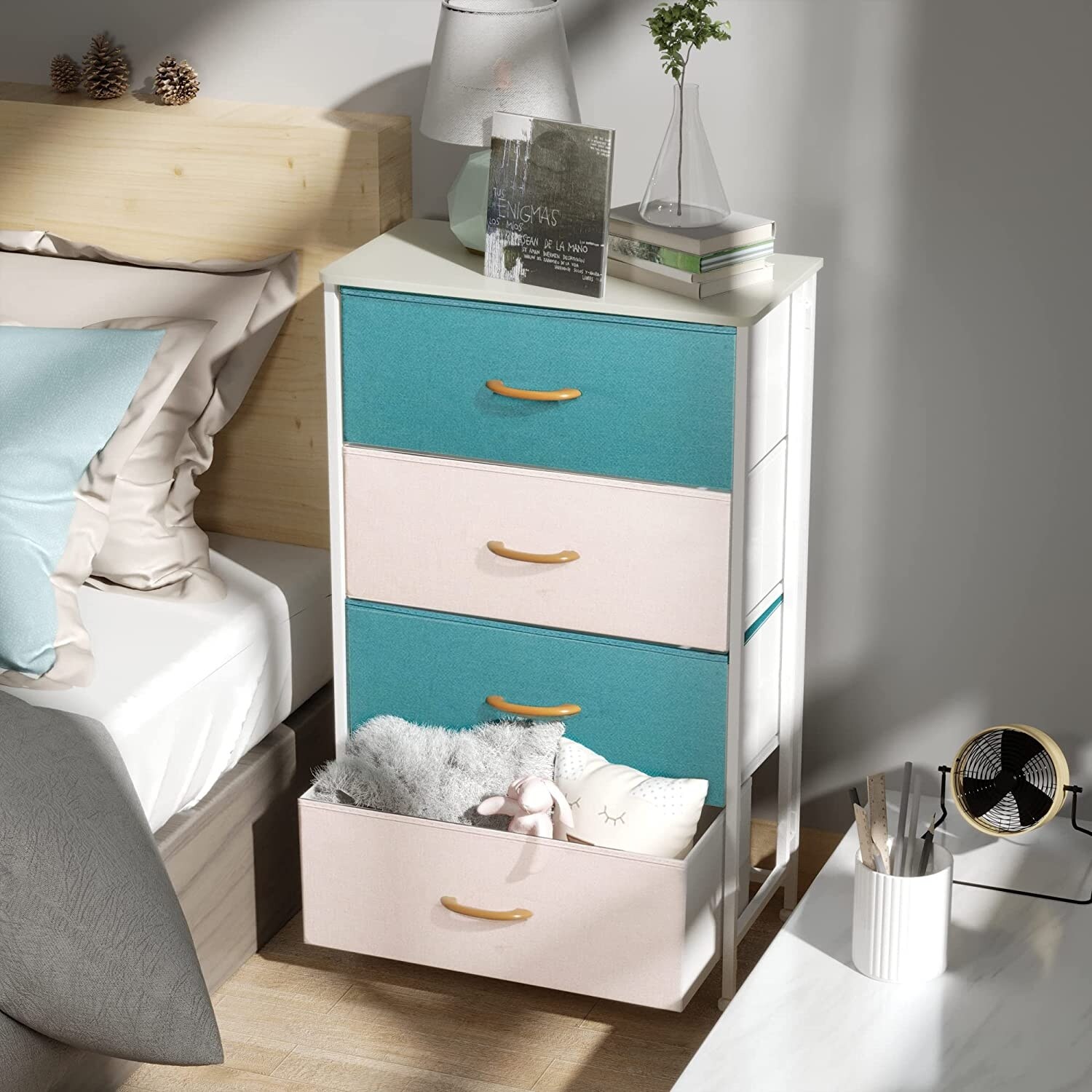 Vertical Dresser Storage Tower Organizer Dresser with 4 Drawers - - 36133283 - Mycitystee