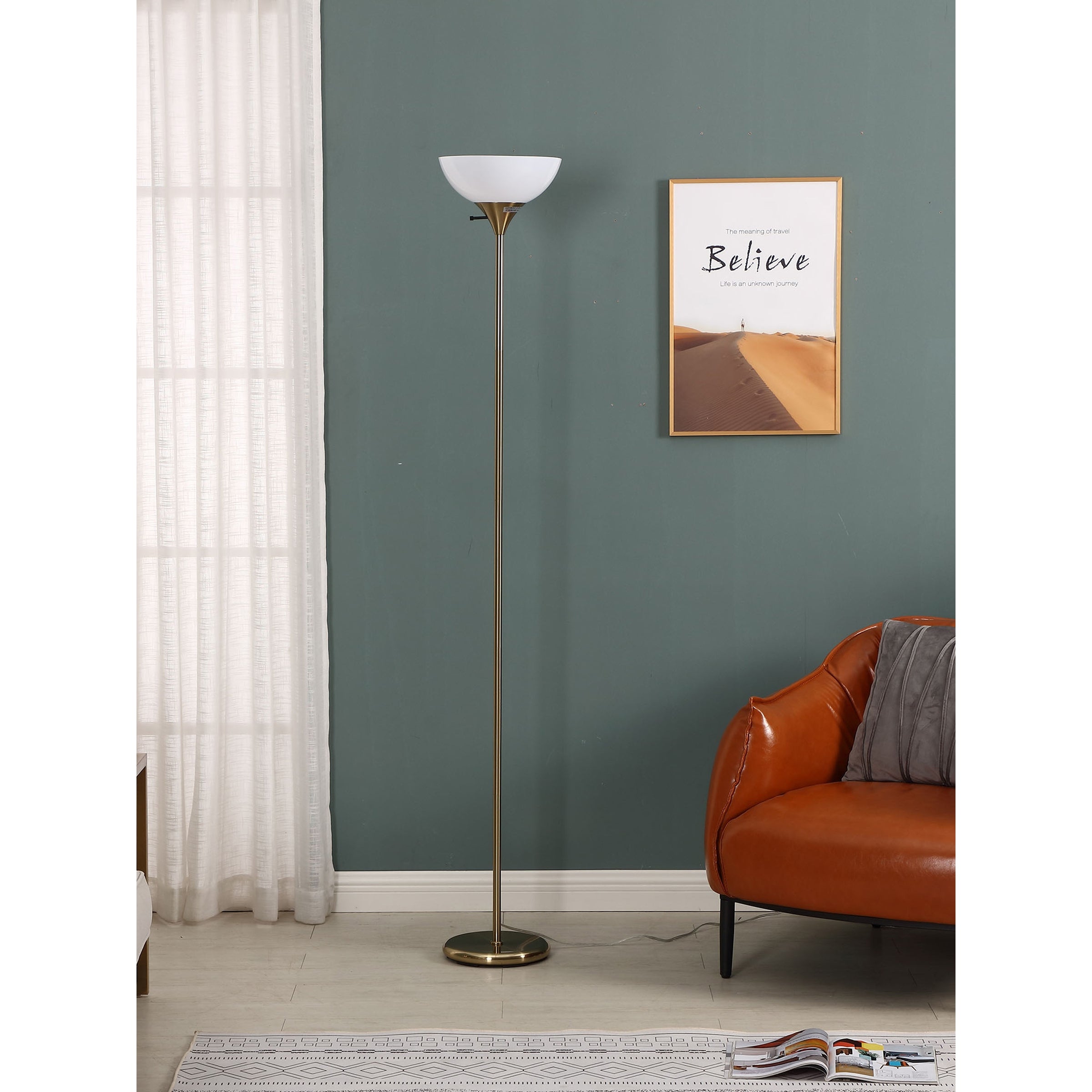 Brightech Sky Dome LED Floor Lamp - Brass - Mycitystee