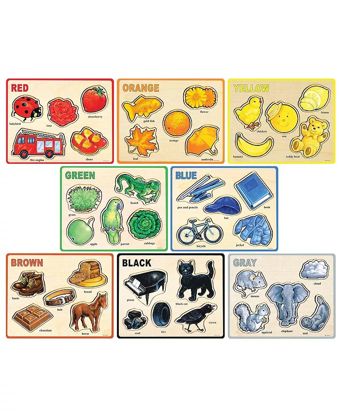 Puzzleworks Basic Color and Word Puzzles  - Set of 8 - Mycitystee
