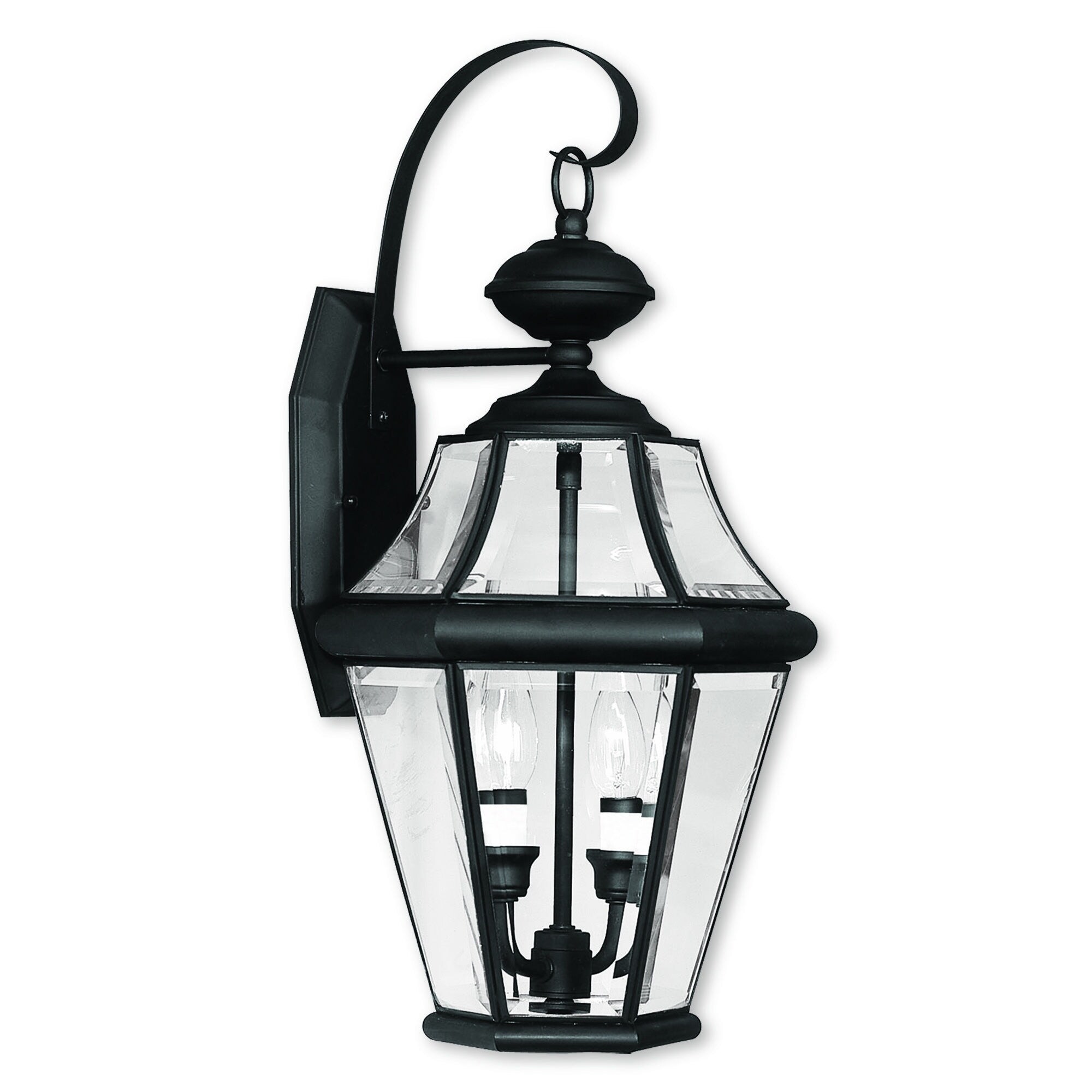 Livex Lighting Georgetown Black Brass 2-light Outdoor Wall Lantern Shopping - The Best Deals on Outdoor Wall Lanterns | 18909425 - Mycitystee