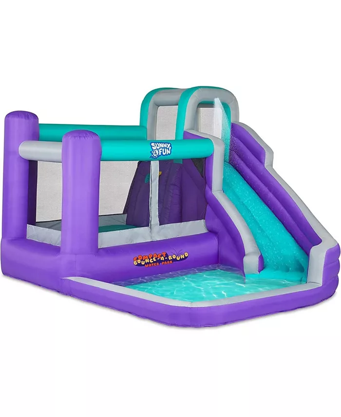 Sunny Fun Inflatable Water Slide， Blow up Pool Bounce House - Purple - Mycitystee