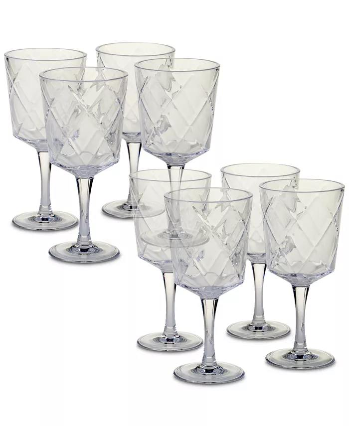 Certified International Clear Diamond Acrylic 8-Pc. All-Purpose Goblet Set - Mycitystee