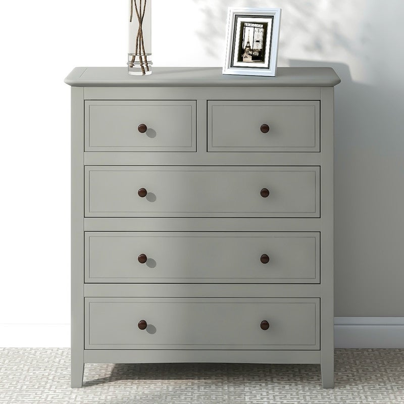 Classic Style 5-Drawer Rectangle Dresser， Modern Storage Organizer Dresser， Accent Chests of Drawers for Living Room Bedroom - - 37981730 - Mycitystee